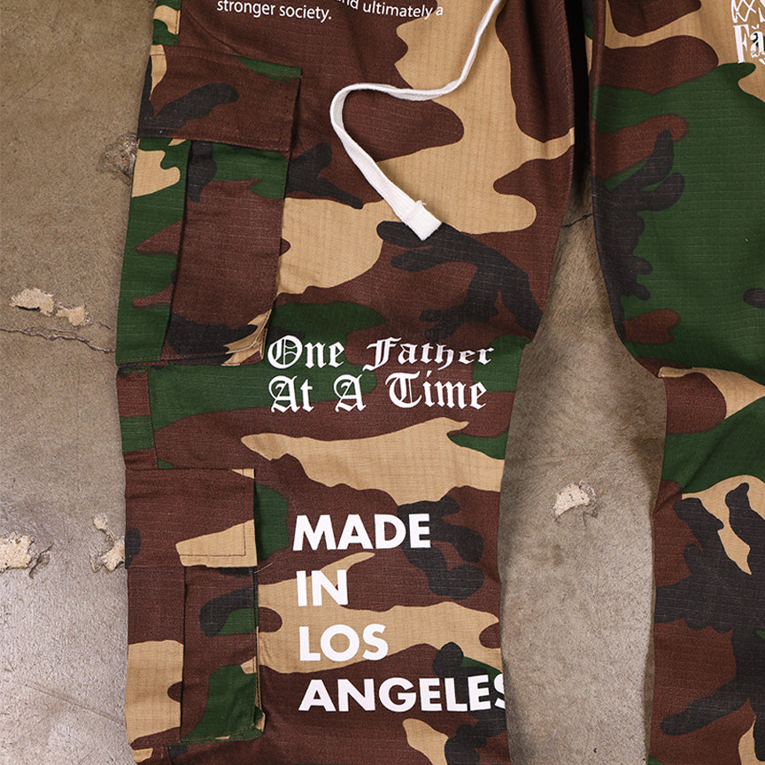 Camo Cargo Pockets Pants "Fatherhood 1"